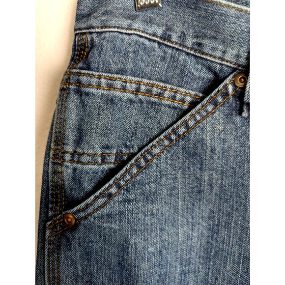 Lee loose fit mens jeans 32x 3 Distressed pant leg both legs  at heel Med Weight - Picture 5 of 10